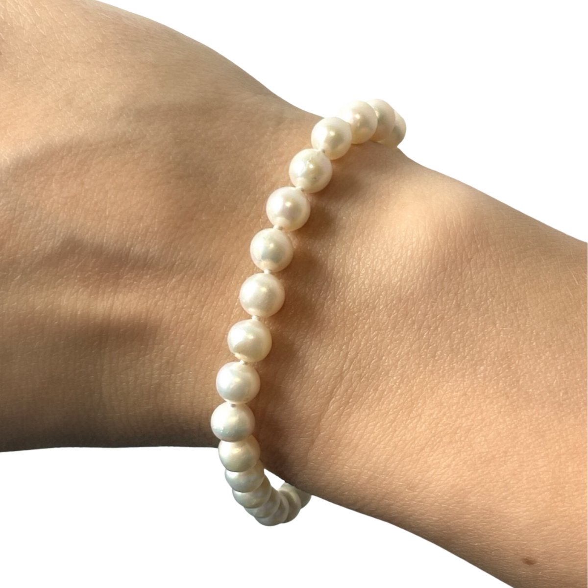 Silver pearl bracelet