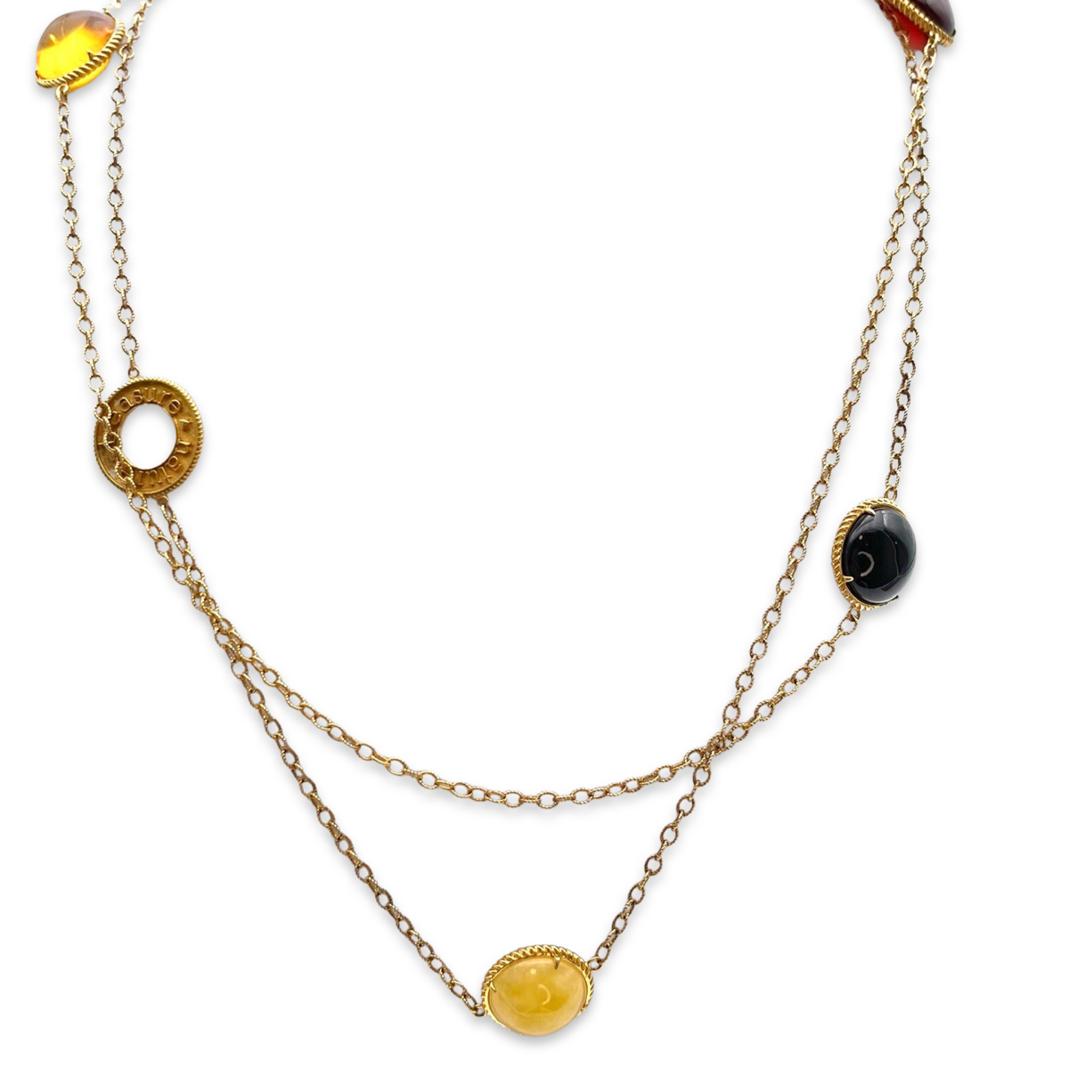 Amber gold plated necklace