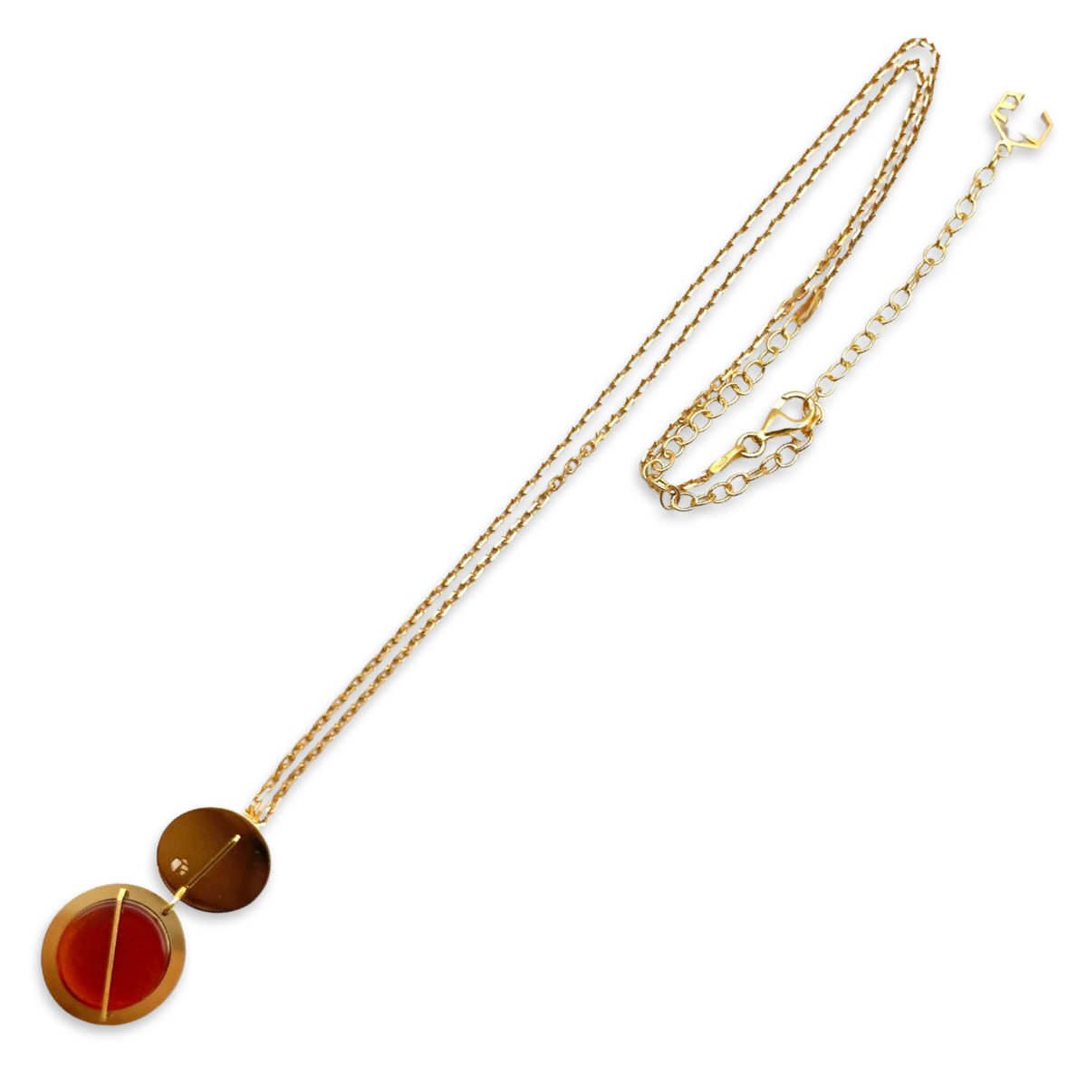 Amber gold plated necklace