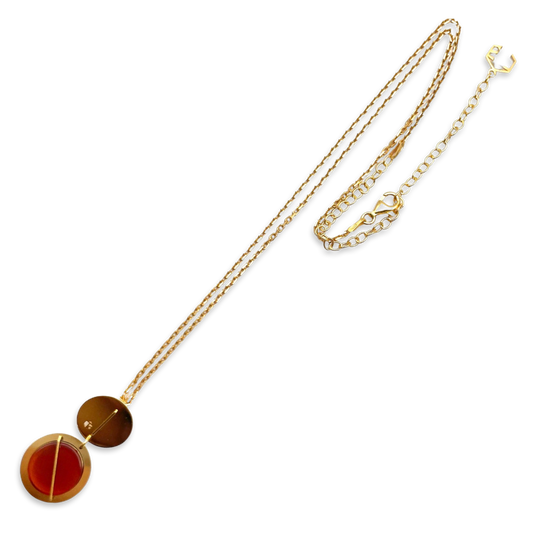 Amber gold plated necklace