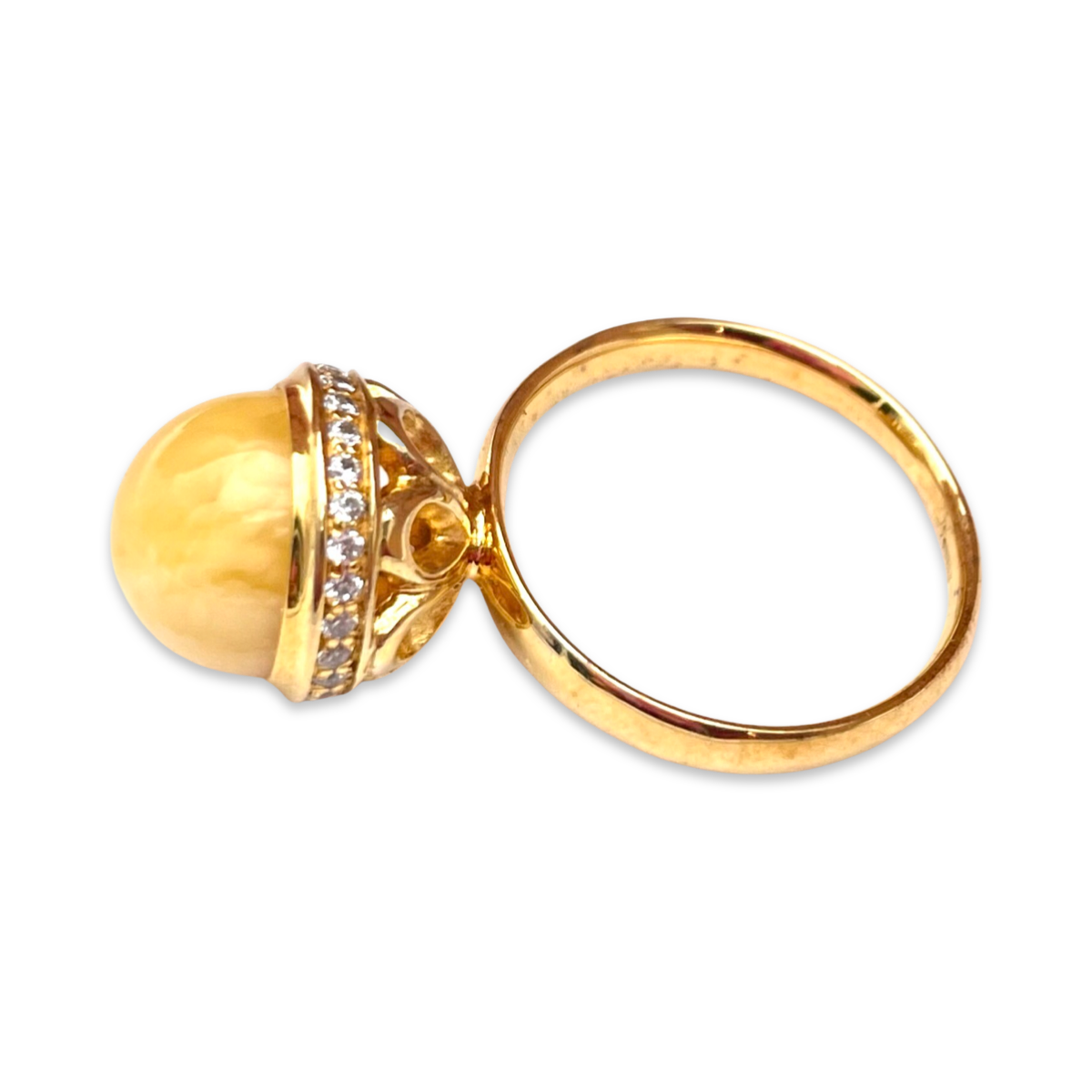 Gold plated amber ring