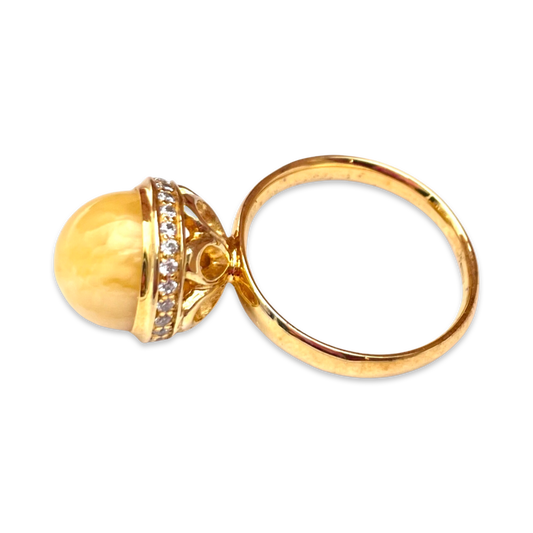 Gold plated amber ring