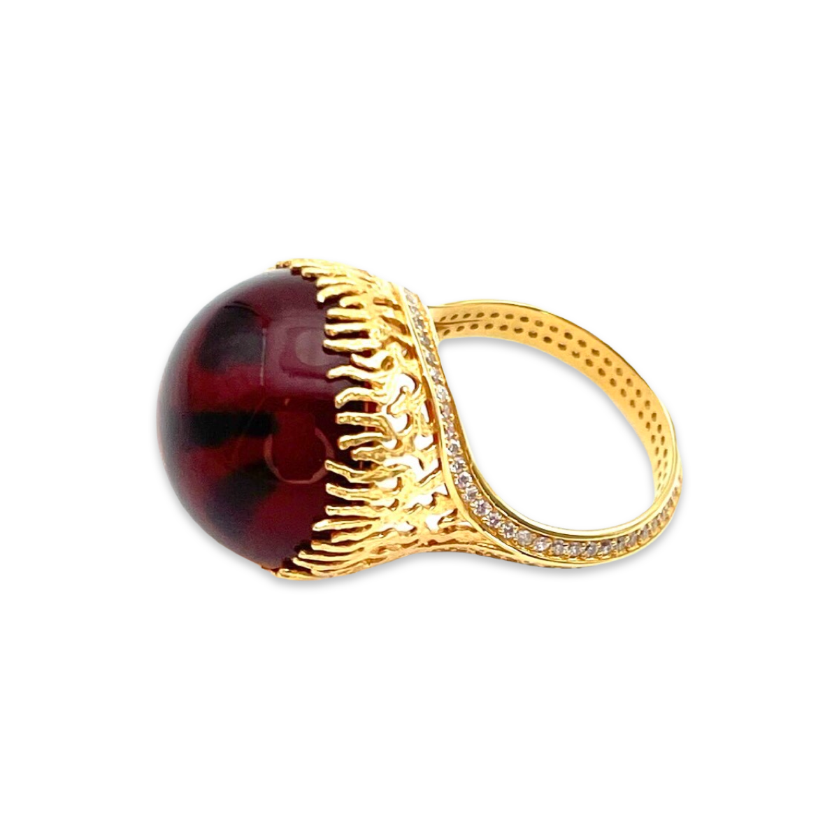 Gold plated amber ring