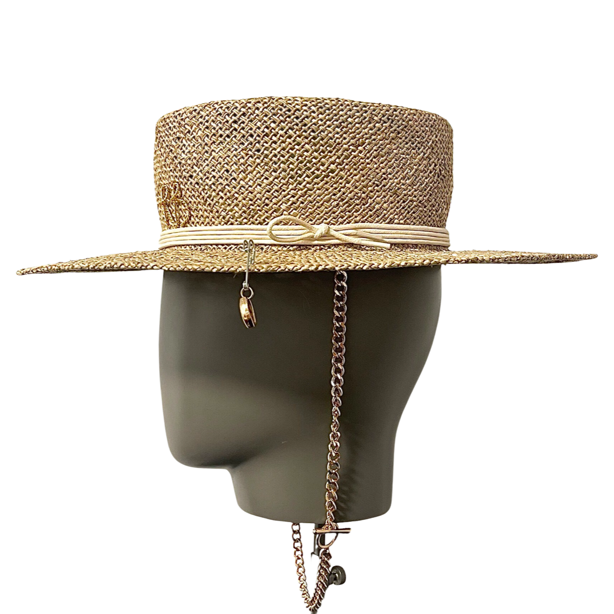 Monogram-embellished Boater Hat