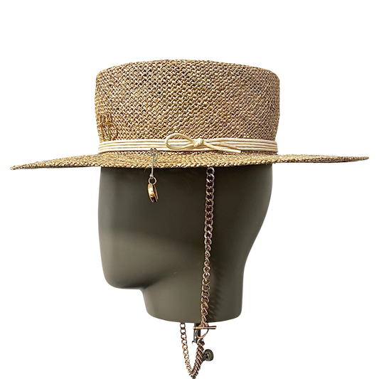 Monogram-embellished Boater Hat