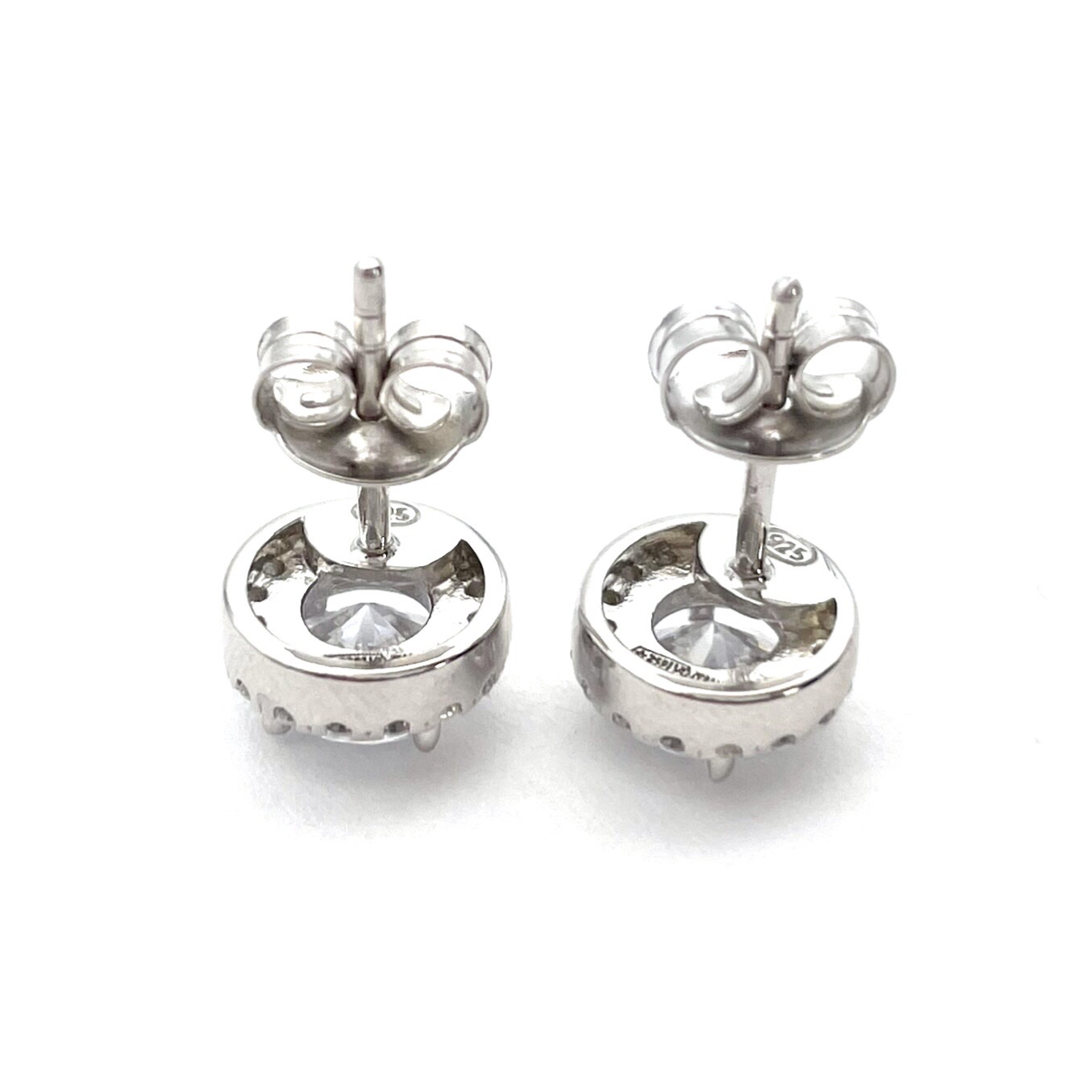 Round Silver Earrings