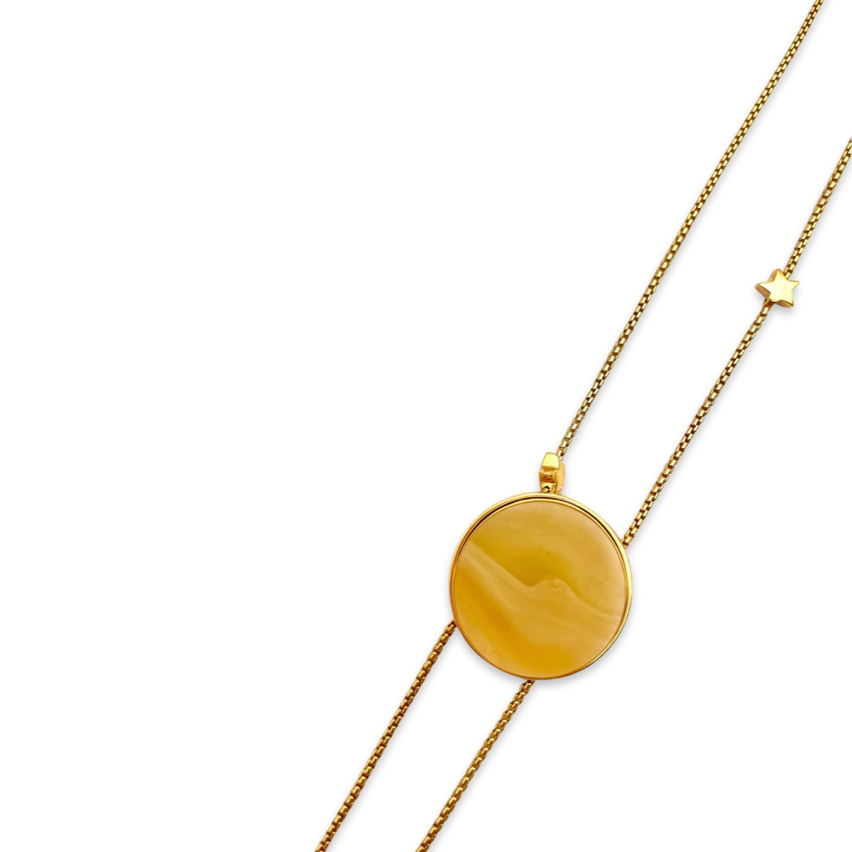 Amber gold plated necklace