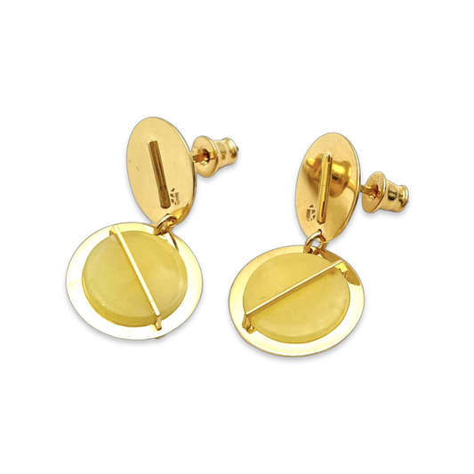 Gold plated amber earrings