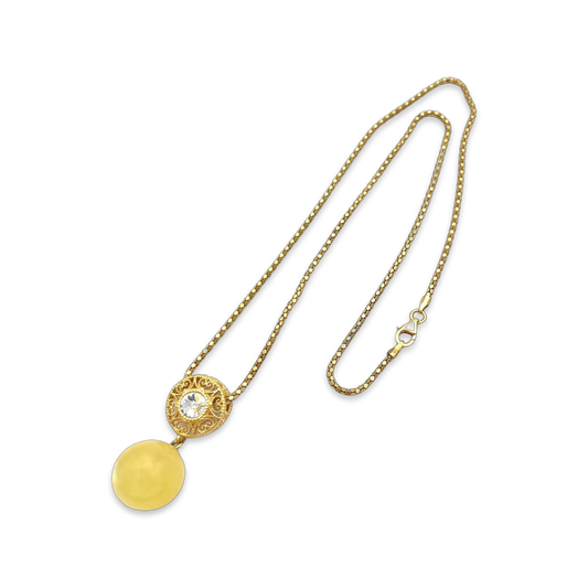 Amber gold plated necklace