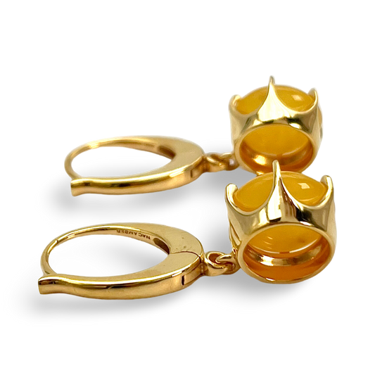 Gold plated amber earrings