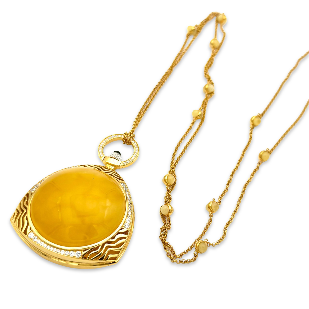 Amber gold plated necklace