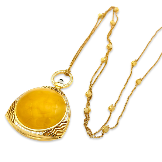 Amber gold plated necklace