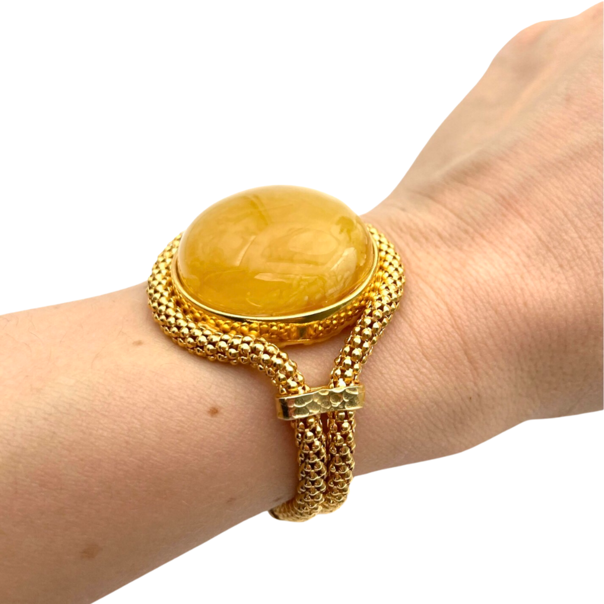 Gold plated amber bracelet