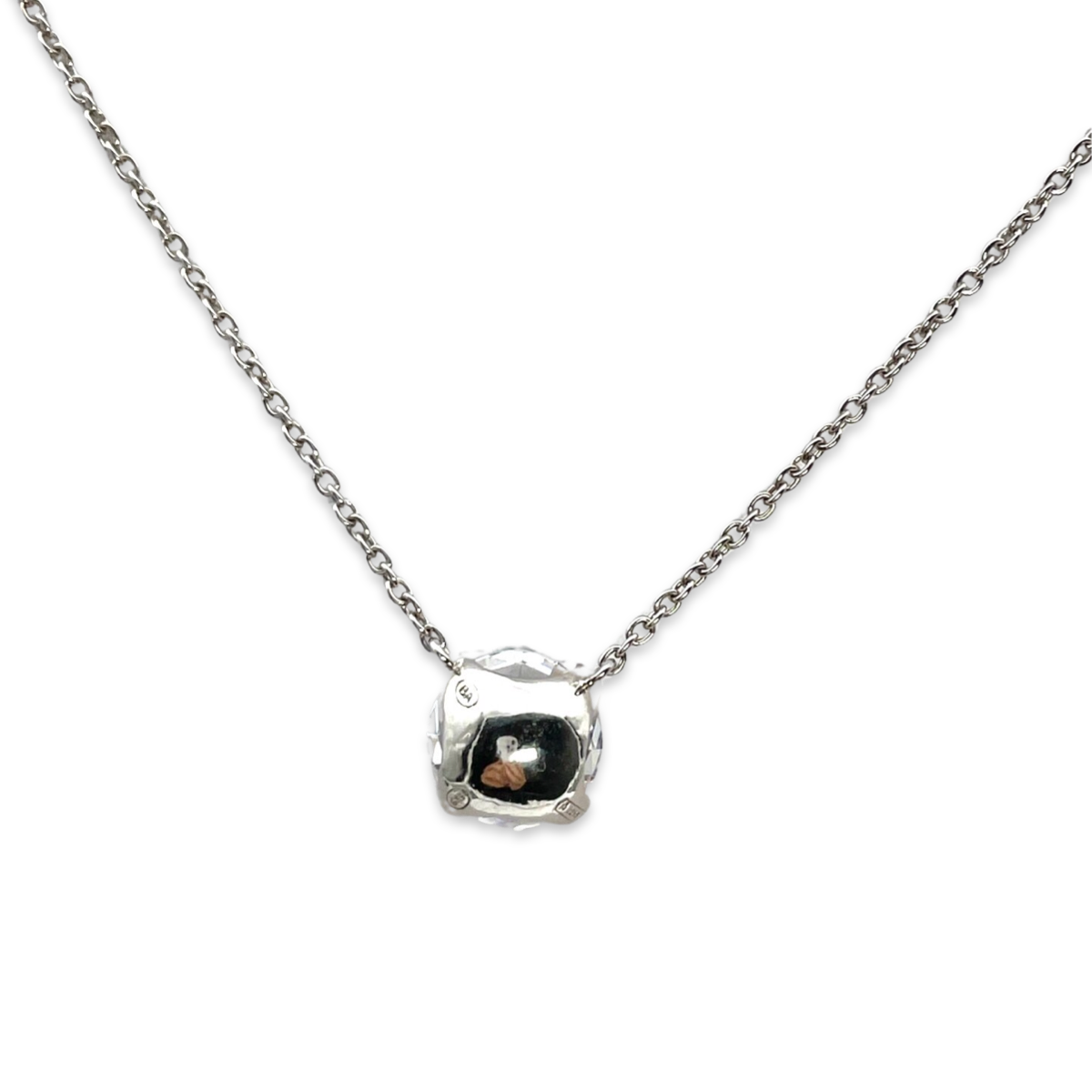 Single Round Cut Silver Necklace