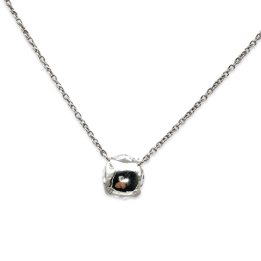 Single Round Cut Silver Necklace