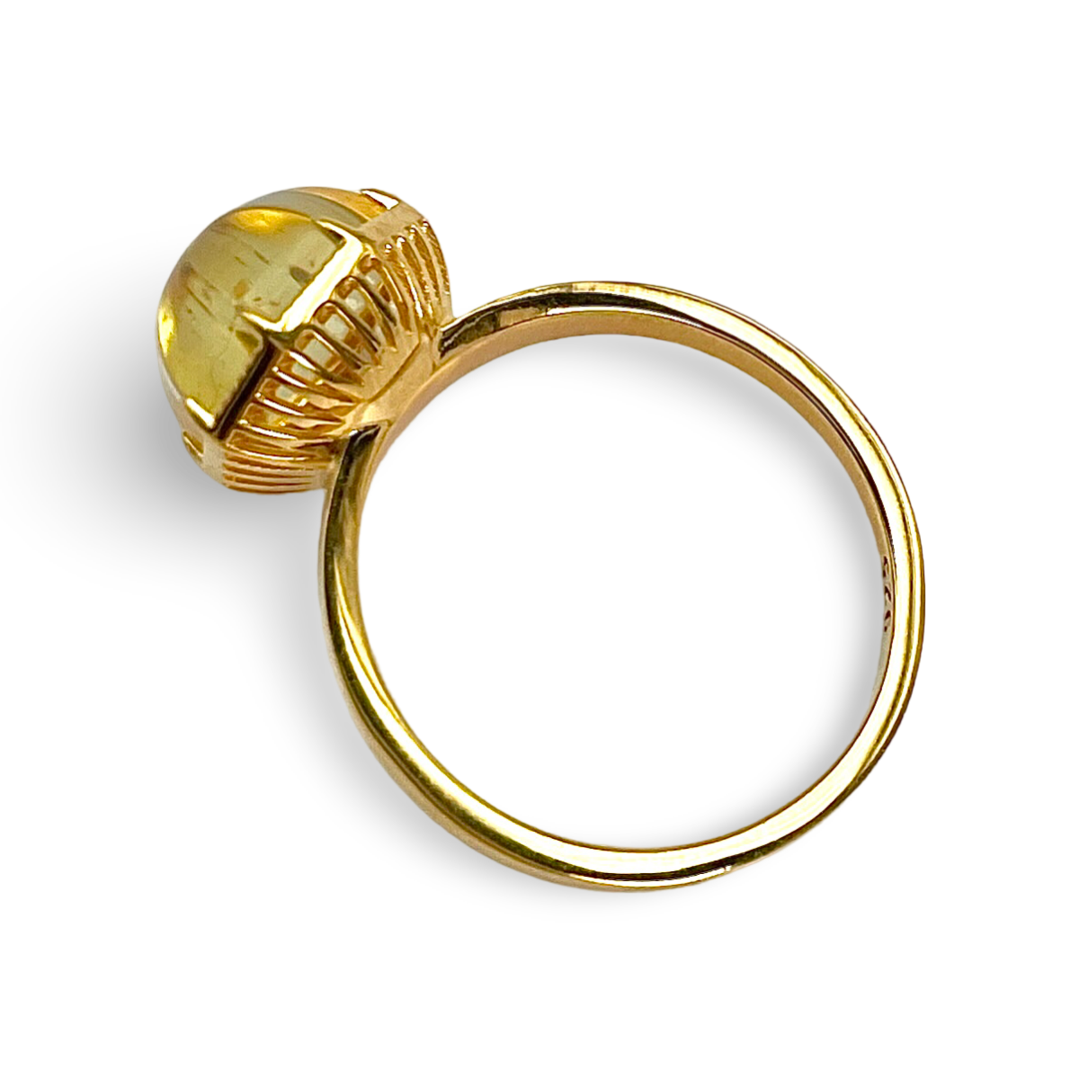 Gold plated amber ring