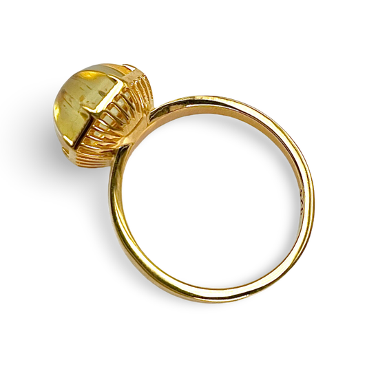 Gold plated amber ring