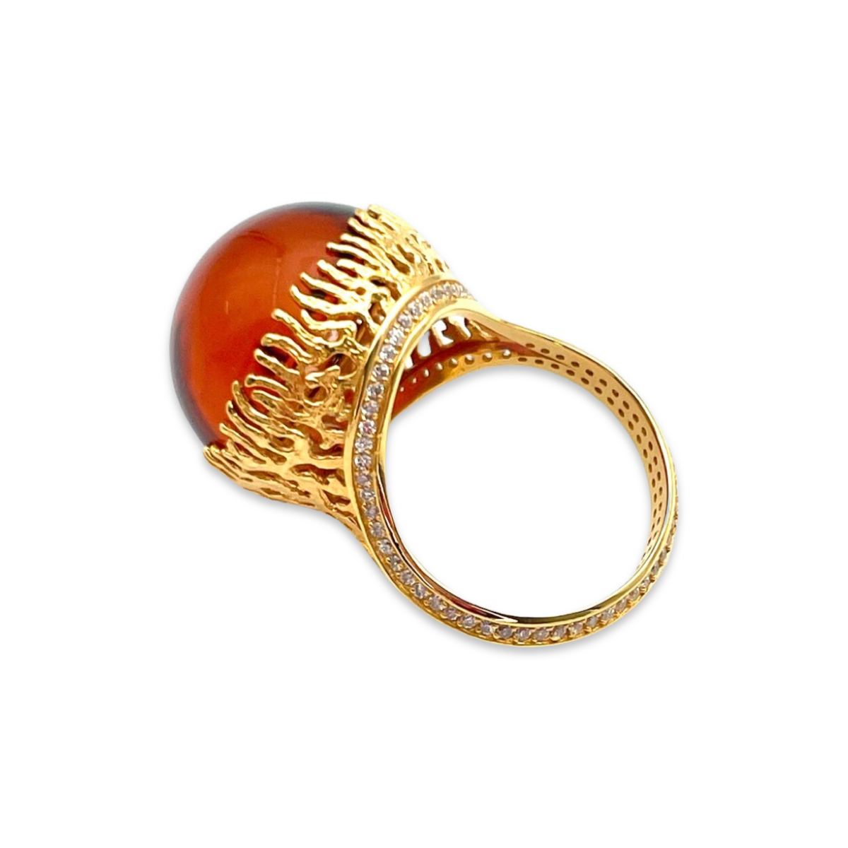 Gold plated amber ring