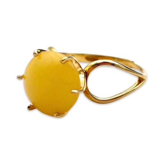 Gold plated amber ring