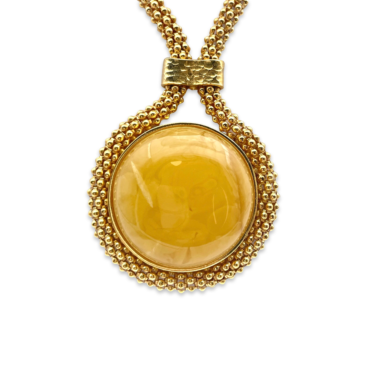 Amber gold plated necklace