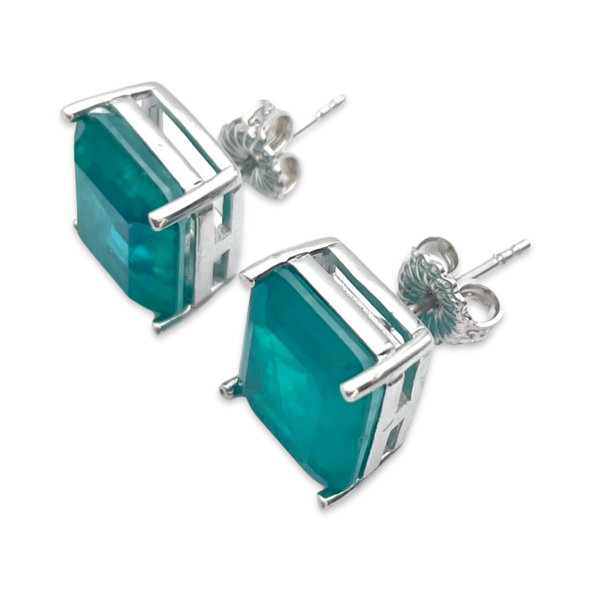 Silver earrings Paraiba