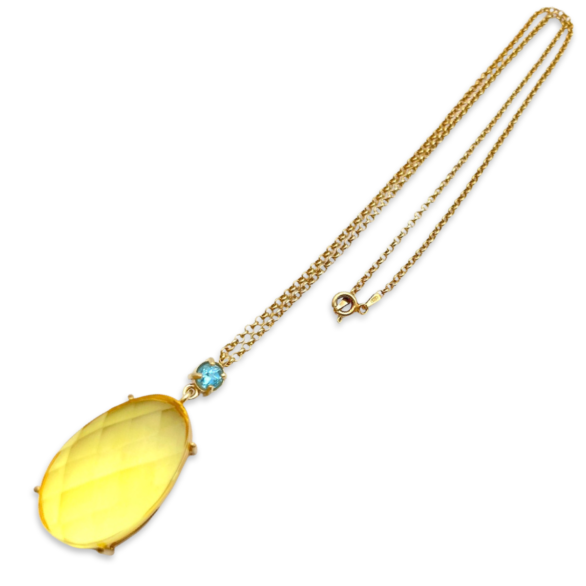 Amber gold plated necklace