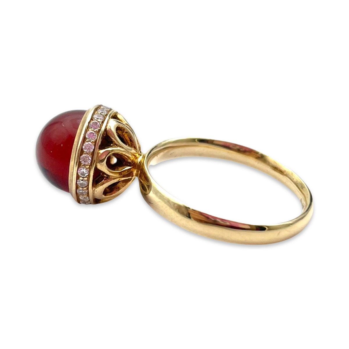 Gold plated amber ring