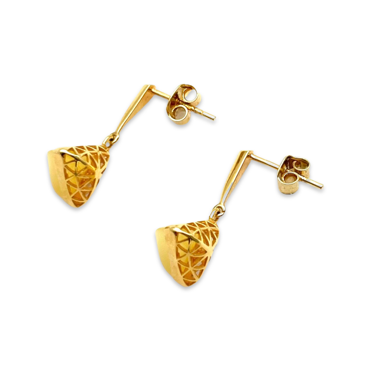 Gold plated amber earrings