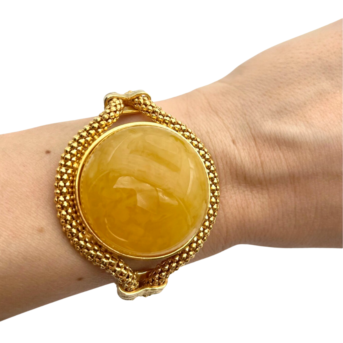 Gold plated amber bracelet