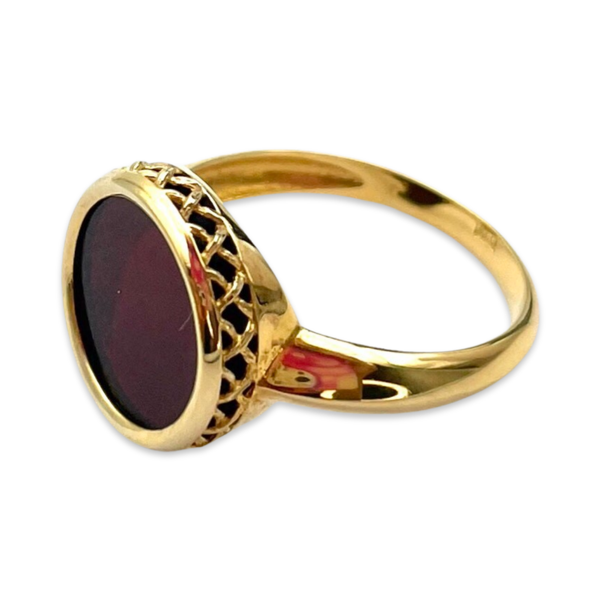 Gold plated amber ring