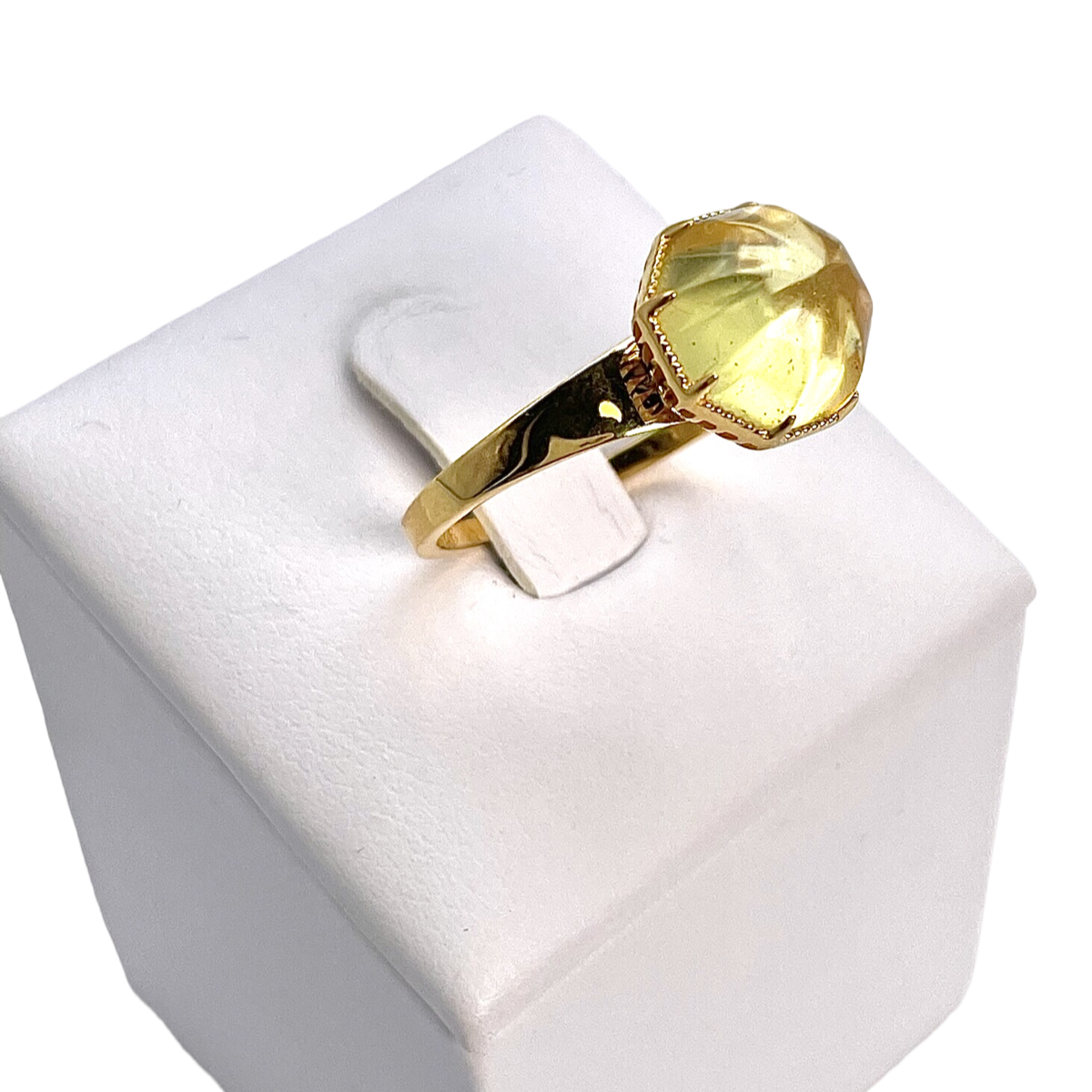 Gold plated amber ring