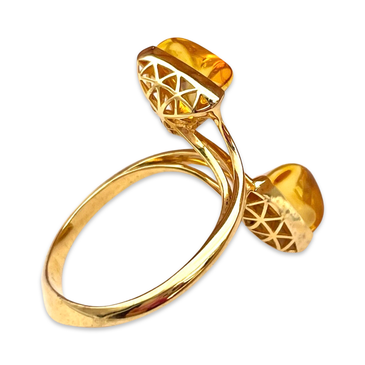 Gold plated amber ring