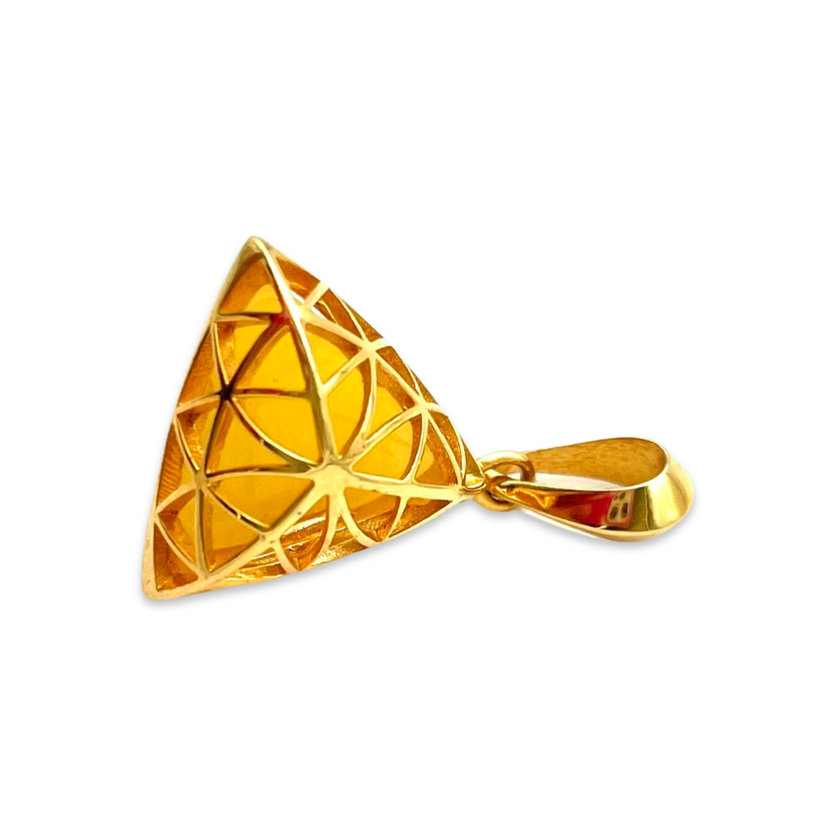 Gilded pendant with amber