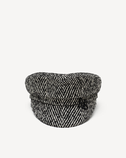 Herringbone wool-blend cap