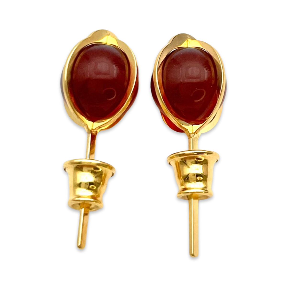 Gold plated amber earrings