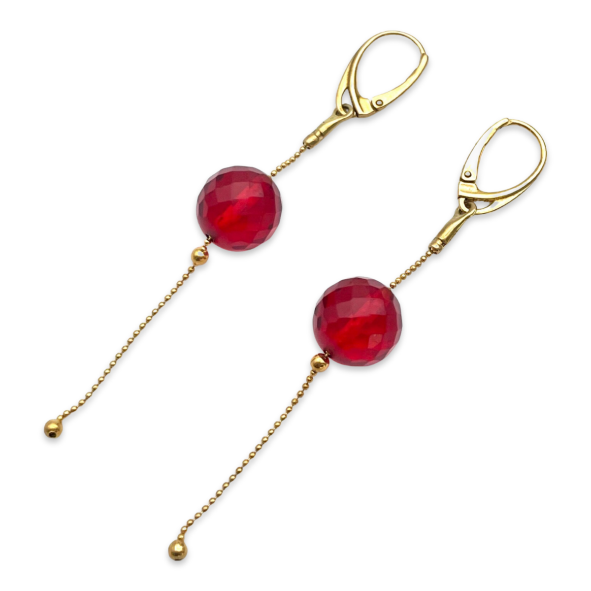 Gold plated amber earrings