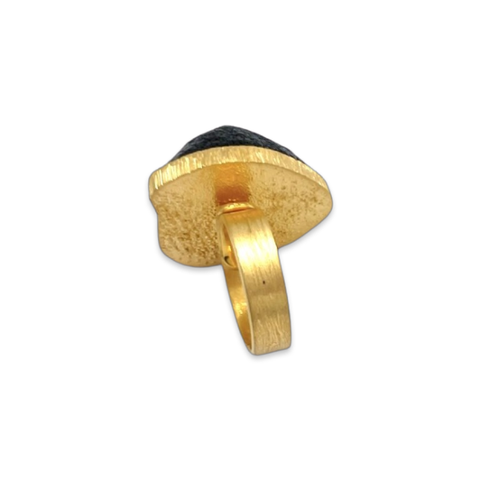 Gold plated amber ring