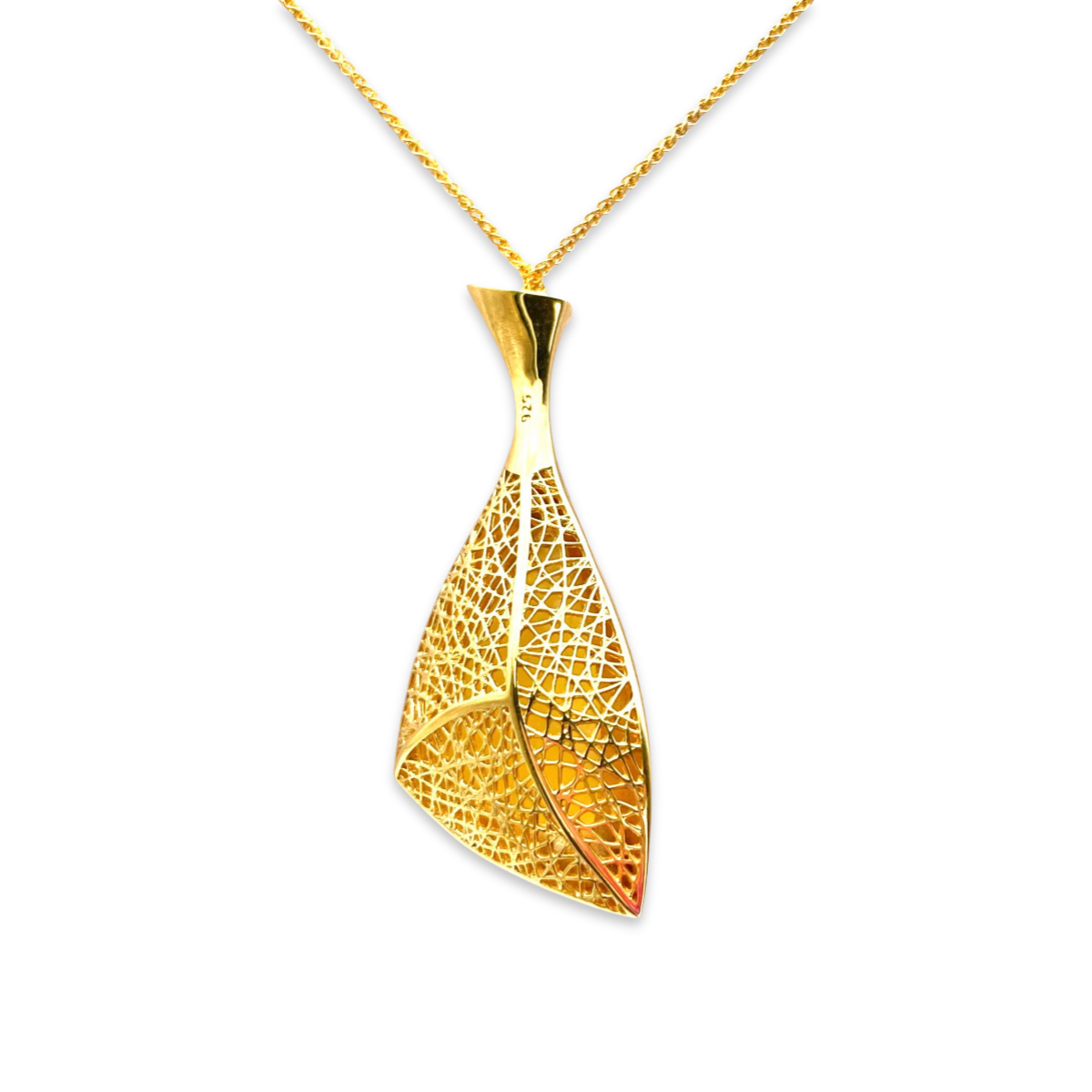 Amber gold plated necklace