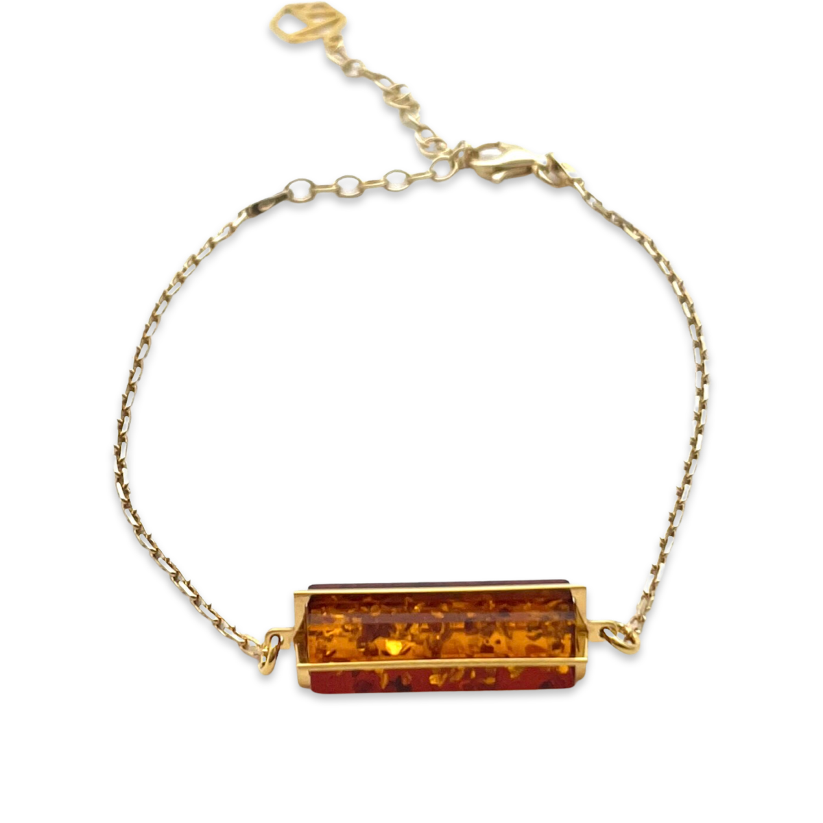 Gold plated amber bracelet