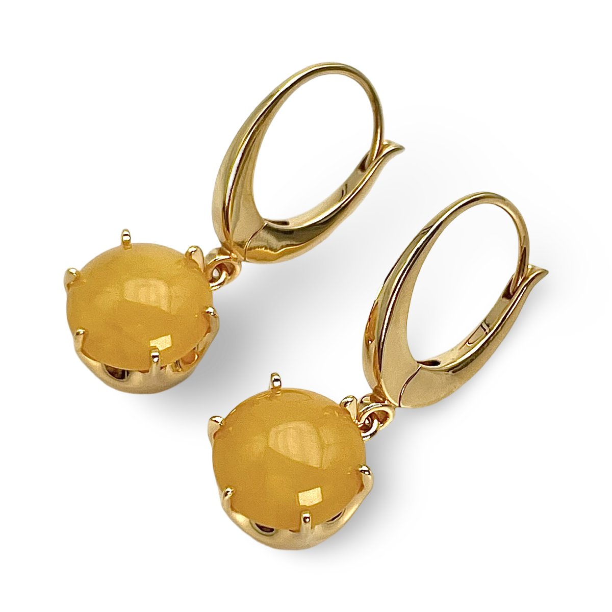 Gold plated amber earrings