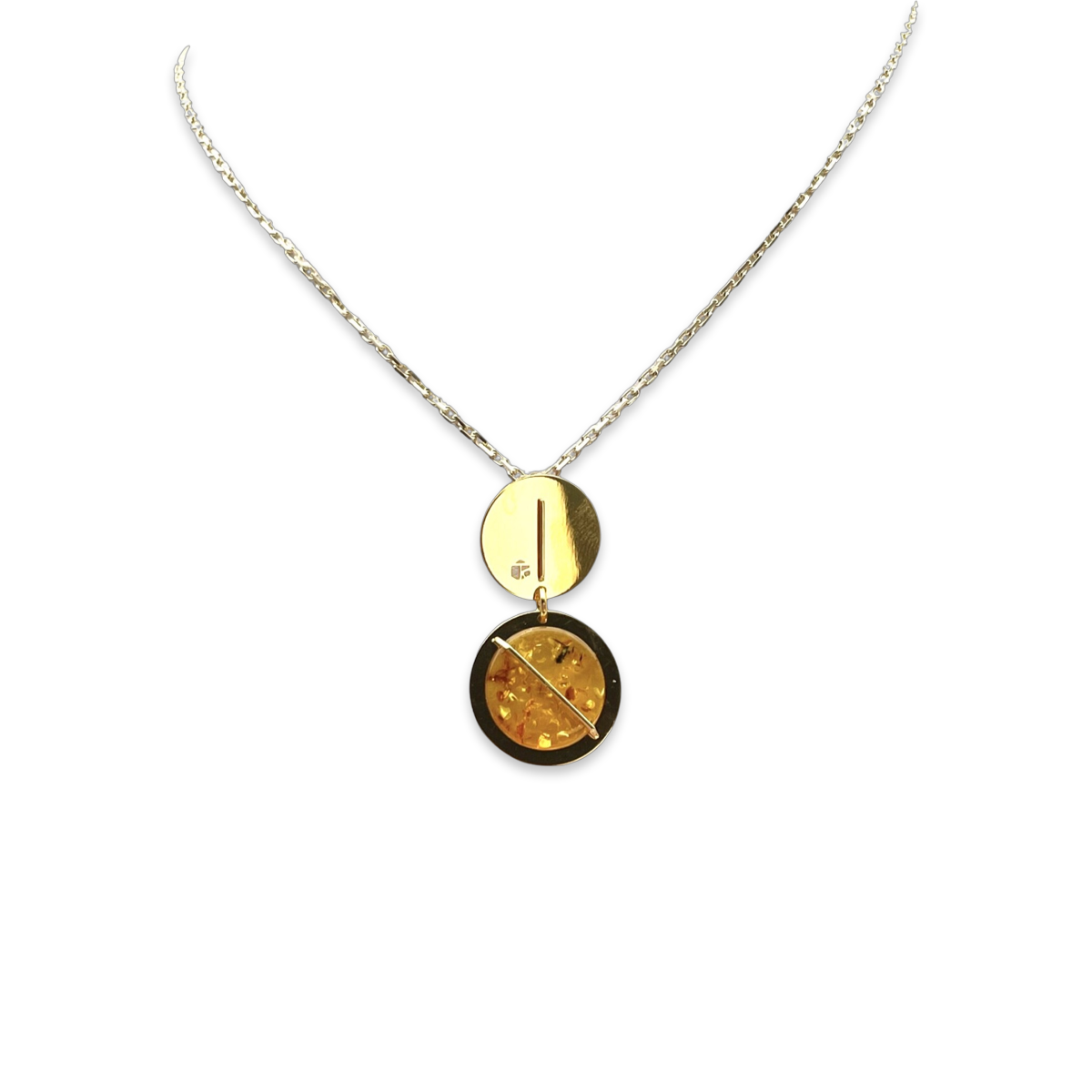 Amber gold plated necklace