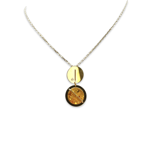 Amber gold plated necklace