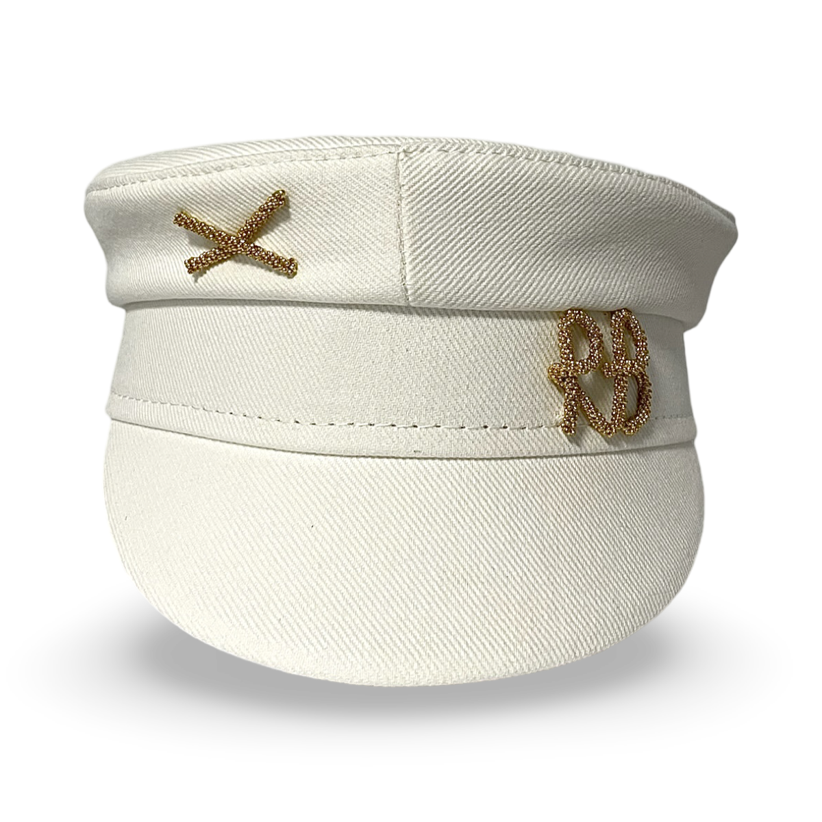 Monogram Embellished Baker Boy Cap