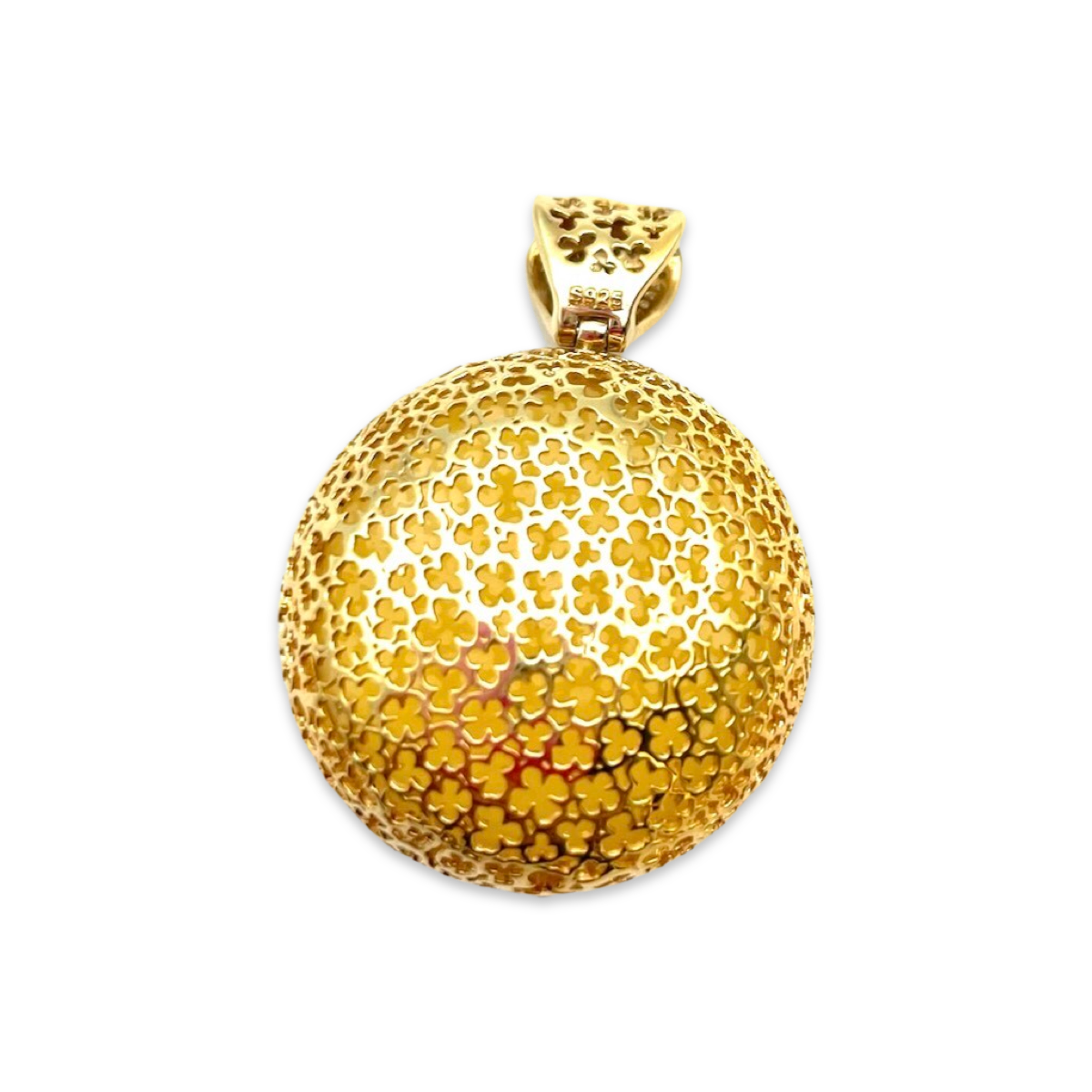 Gilded pendant with amber