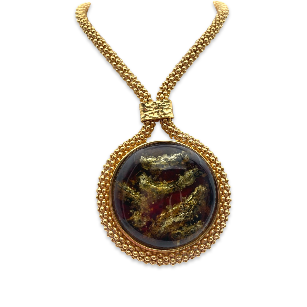 Amber gold plated necklace