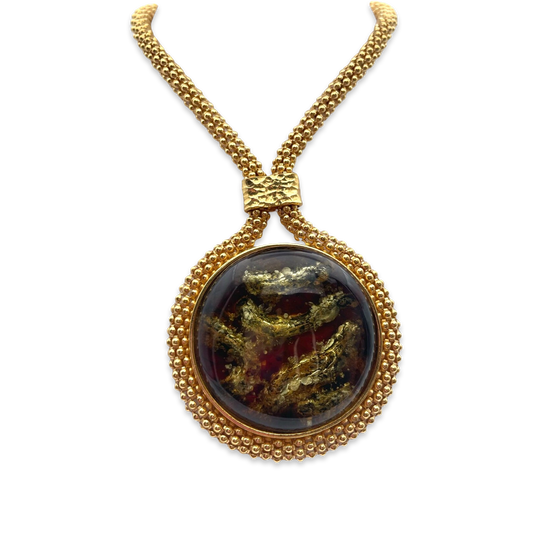 Amber gold plated necklace